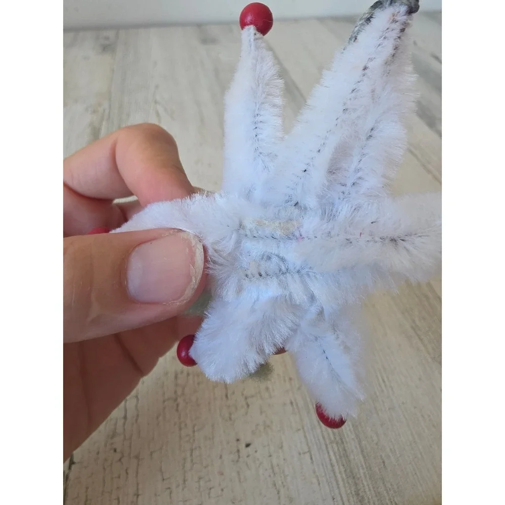 Vtg style snowman star ornament shabby chic Xmas tree